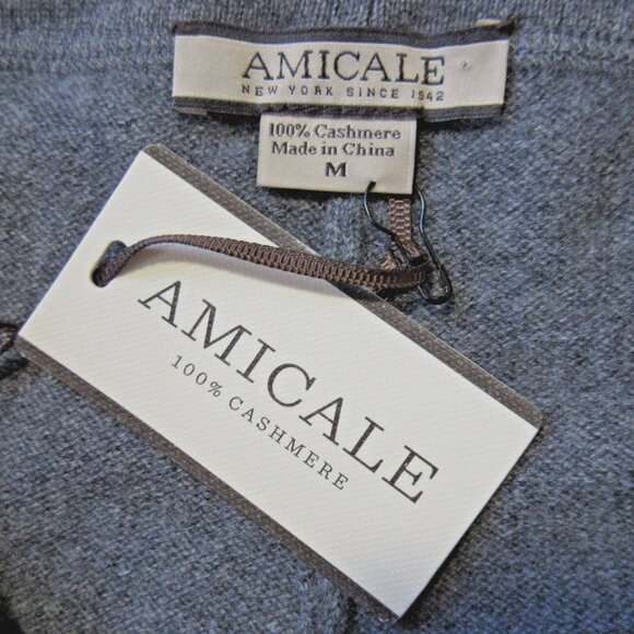 NWT Amicale Cashmere Jogger in Medium Gray Drawstring Pull-on Knit Pants M - Picture 4 of 7
